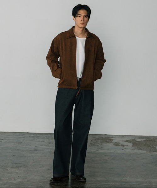 LURAKU（ルラク）の「【LURAKU】Synthetic Suede Zip Jacket / LURAKU シンセティックスエードジップジャケット（ブルゾン・メンズ・ブラック/ブラウン・MEDIUM/LARGE/SMALL）」の10枚目の写真