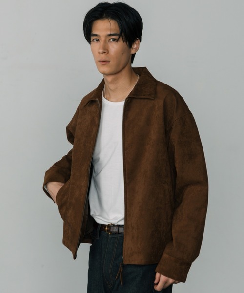 「LURAKU」シンセティックスエードジップジャケット LURAKU】Synthetic Suede Zip Jacket / LURAKU シンセティック