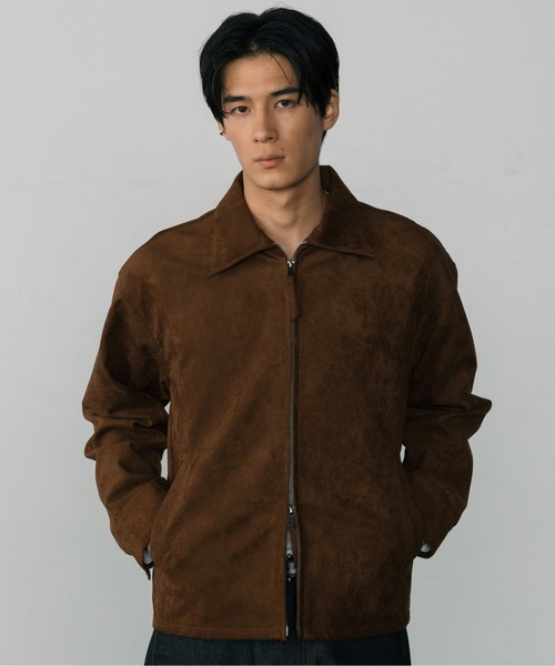 「LURAKU」シンセティックスエードジップジャケット LURAKU】Synthetic Suede Zip Jacket / LURAKU シンセティック