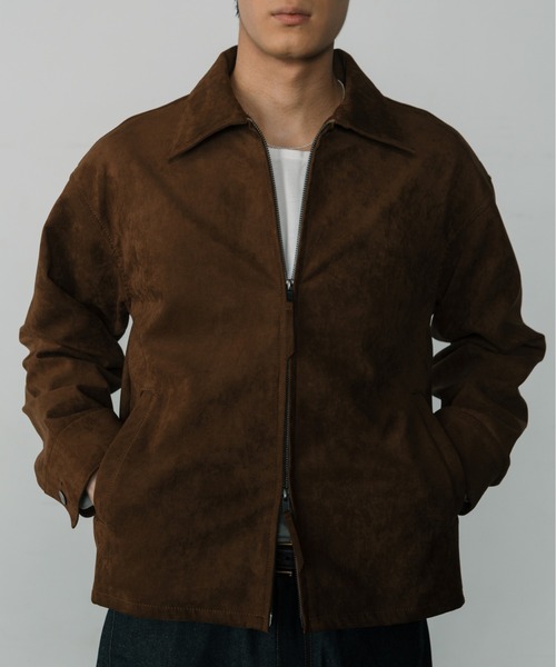 「LURAKU」シンセティックスエードジップジャケット LURAKU】Synthetic Suede Zip Jacket / LURAKU シンセティック