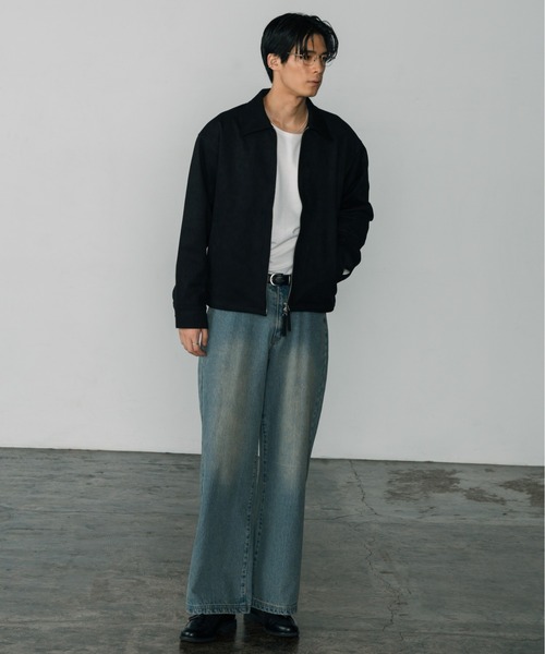 LURAKU】Synthetic Suede Zip Jacket / LURAKU シンセティック