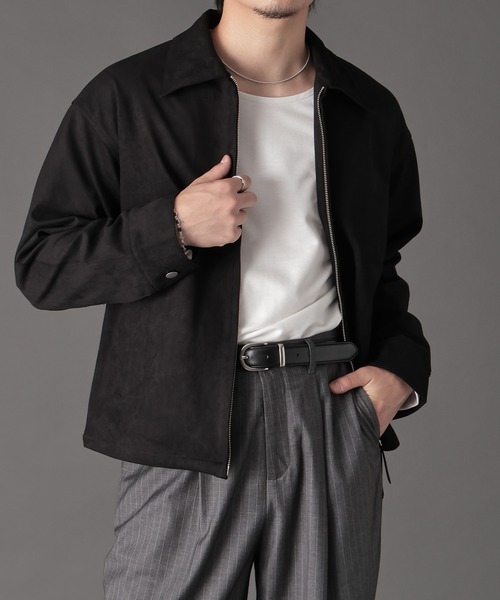 LURAKU（ルラク）の「【LURAKU】Synthetic Suede Zip Jacket / LURAKU シンセティックスエードジップジャケット（ブルゾン・メンズ・ブラック/ブラウン・MEDIUM/LARGE/SMALL）」の19枚目の写真