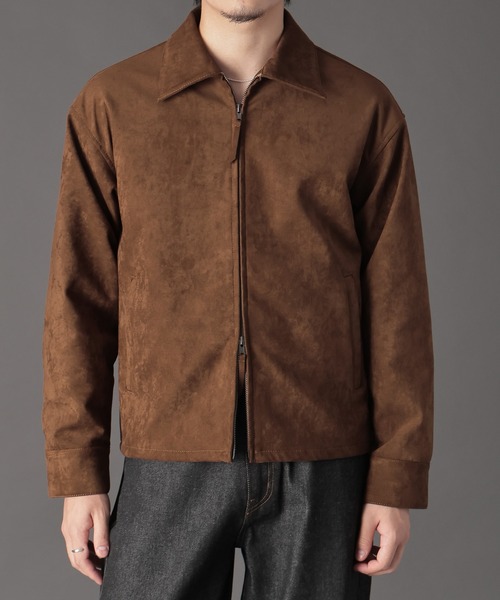 「LURAKU」シンセティックスエードジップジャケット LURAKU】Synthetic Suede Zip Jacket / LURAKU シンセティック