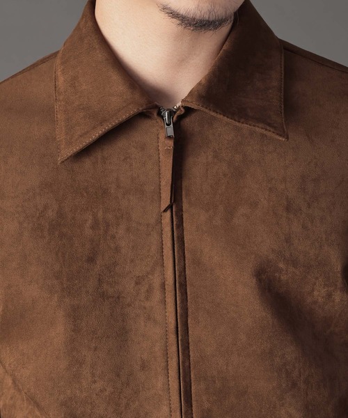 「LURAKU」シンセティックスエードジップジャケット LURAKU】Synthetic Suede Zip Jacket / LURAKU シンセティック