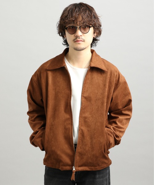 「LURAKU」シンセティックスエードジップジャケット LURAKU】Synthetic Suede Zip Jacket / LURAKU シンセティックスエード