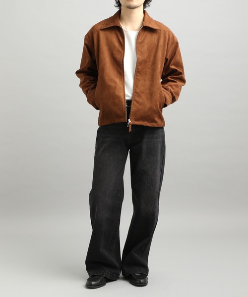 「LURAKU」シンセティックスエードジップジャケット LURAKU】Synthetic Suede Zip Jacket / LURAKU シンセティックスエード