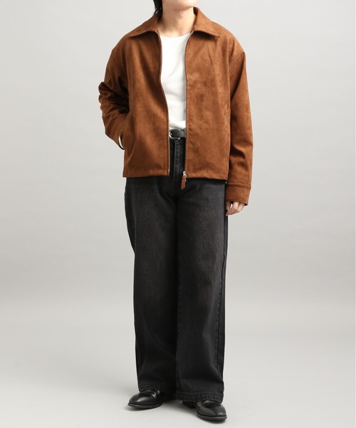 LURAKU シンセティックスエードジップジャケット LURAKU】Synthetic Suede Zip Jacket / LURAKU シンセティックスエード