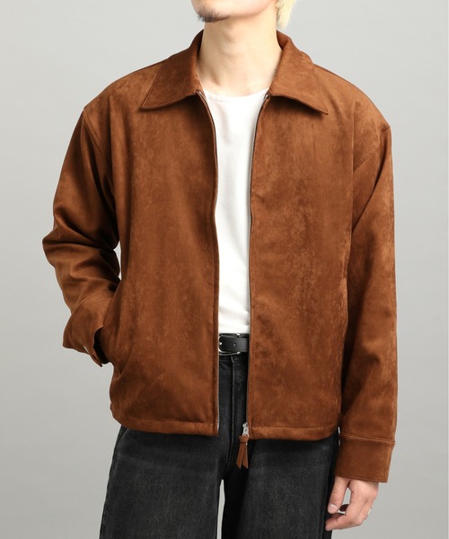 LURAKU シンセティックスエードジップジャケット LURAKU】Synthetic Suede Zip Jacket / LURAKU シンセティックスエード
