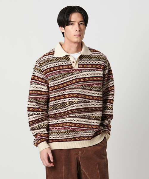 Coohem（コーヘン）の「【別注】＜COOHEM＞フェアアイル ニットポロ（ニット/セーター・メンズ・ナチュラル/グレー系・M/L）」の3枚目の写真