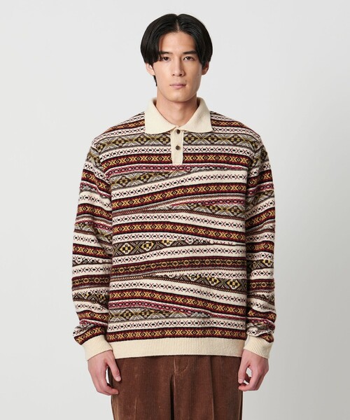 Coohem（コーヘン）の「【別注】＜COOHEM＞フェアアイル ニットポロ（ニット/セーター・メンズ・ナチュラル/グレー系・M/L）」の7枚目の写真