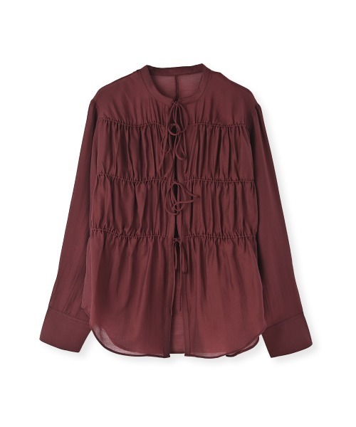 marjour(マージュール)の「SHIRRING TIE BLOUSE(シャツ/ブラウス・レディース・チャコールグレー/ダークパープル・M)」の16枚目の写真