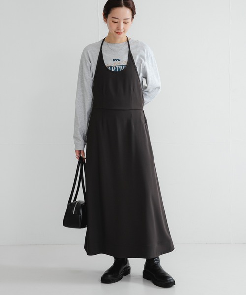 ワンワン kha:ki｜オーバル スウィッチ モックネック ワンピース “OVAL SWITCH