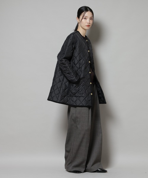 Traditional Weatherwear（トラディショナルウェザーウェア）の「Traditional Weatherwear/ARKLEY A-LINE MIDDLE（ノーカラーコート・レディース・ブラック・32/34）」の13枚目の写真