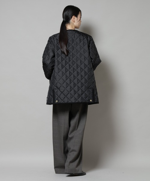 Traditional Weatherwear（トラディショナルウェザーウェア）の「Traditional Weatherwear/ARKLEY A-LINE MIDDLE（ノーカラーコート・レディース・ブラック・32/34）」の3枚目の写真