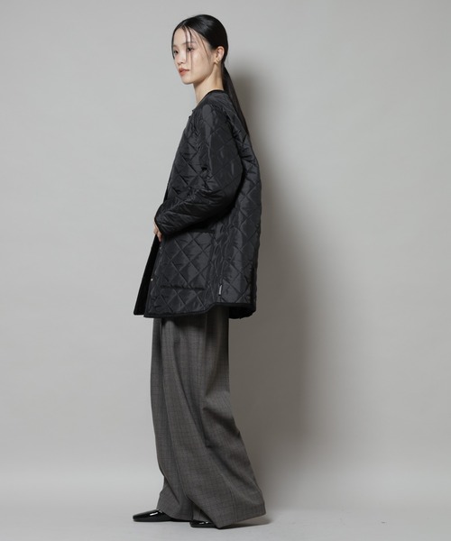 Traditional Weatherwear（トラディショナルウェザーウェア）の「Traditional Weatherwear/ARKLEY A-LINE MIDDLE（ノーカラーコート・レディース・ブラック・32/34）」の12枚目の写真