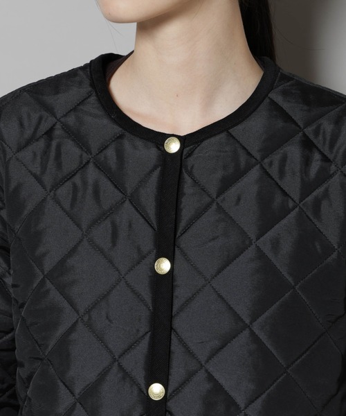 Traditional Weatherwear（トラディショナルウェザーウェア）の「Traditional Weatherwear/ARKLEY A-LINE MIDDLE（ノーカラーコート・レディース・ブラック・32/34）」の9枚目の写真