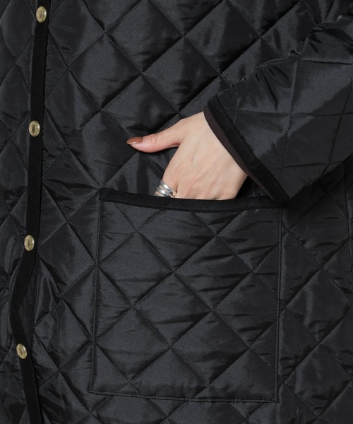 Traditional Weatherwear（トラディショナルウェザーウェア）の「Traditional Weatherwear/ARKLEY A-LINE MIDDLE（ノーカラーコート・レディース・ブラック・32/34）」の4枚目の写真