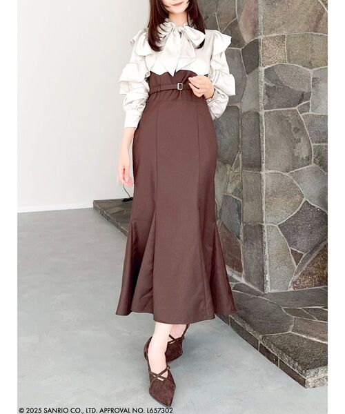 dazzlin(ダズリン)の「【RED BOUQUET × dazzlin】ボウタイコルセットワンピース(ロマリシュ)(ワンピース・レディース・ブラウン・SMALL/MEDIUM)」の3枚目の写真