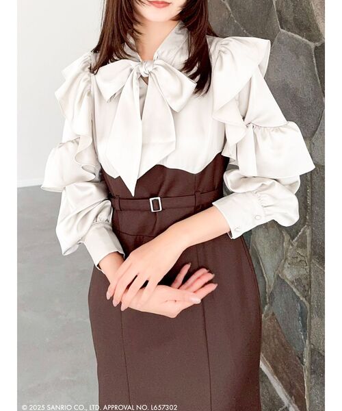 RED BOUQUET × dazzlin】ボウタイコルセットワンピース(ロマリシュ