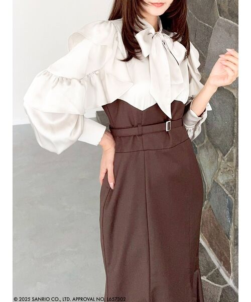 dazzlin(ダズリン)の「【RED BOUQUET × dazzlin】ボウタイコルセットワンピース(ロマリシュ)(ワンピース・レディース・ブラウン・SMALL/MEDIUM)」の9枚目の写真