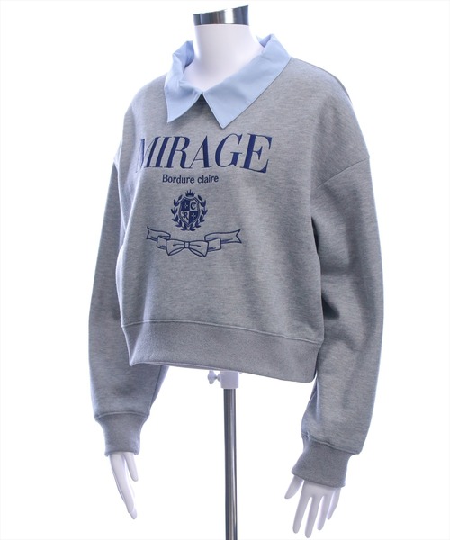 clear(クリア)の「襟付き刺繍ロゴスウェット≪再入荷≫(スウェット・レディース・ネイビー/グレー/オフホワイト・F)」の7枚目の写真