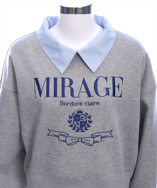 clear(クリア)の「襟付き刺繍ロゴスウェット≪再入荷≫(スウェット・レディース・ネイビー/グレー/オフホワイト・F)」の14枚目の写真