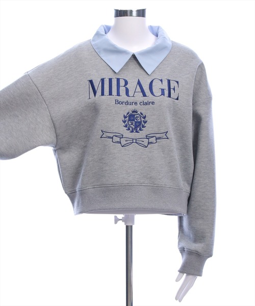 clear(クリア)の「襟付き刺繍ロゴスウェット≪再入荷≫(スウェット・レディース・ネイビー/グレー/オフホワイト・F)」の11枚目の写真