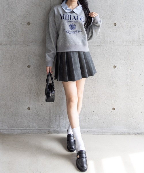 clear(クリア)の「襟付き刺繍ロゴスウェット≪再入荷≫(スウェット・レディース・ネイビー/グレー/オフホワイト・F)」の6枚目の写真