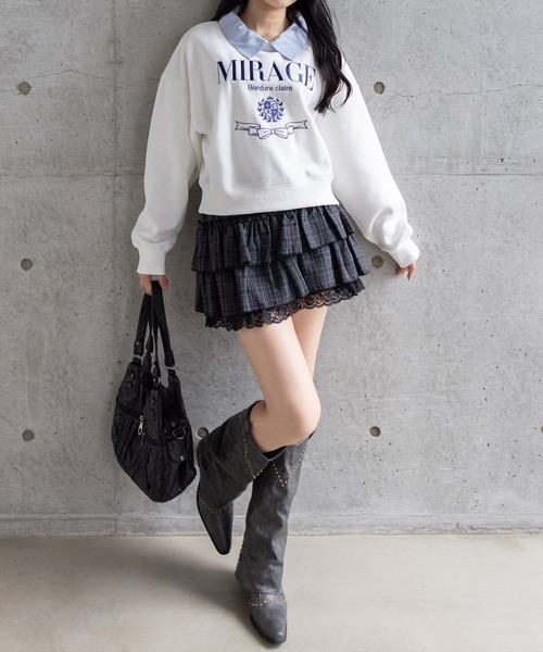 clear(クリア)の「襟付き刺繍ロゴスウェット≪再入荷≫(スウェット・レディース・ネイビー/グレー/オフホワイト・F)」の5枚目の写真