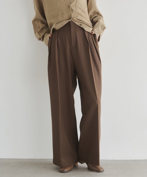 hunch(ハンチ)の「ポリツイル タックパンツ(その他パンツ・レディース・ブラック/グレー/カーキブラウン・FREE)」の3枚目の写真