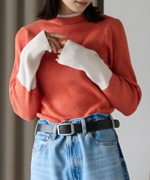 配色リブプルオーバー