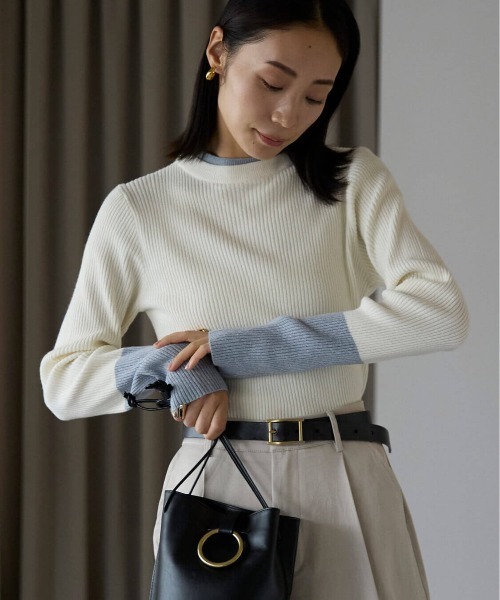 セール】配色リブプルオーバー（ニット/セーター）｜pocket（ポケット