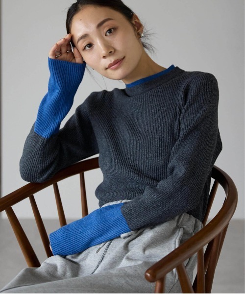セール】配色リブプルオーバー（ニット/セーター）｜pocket（ポケット