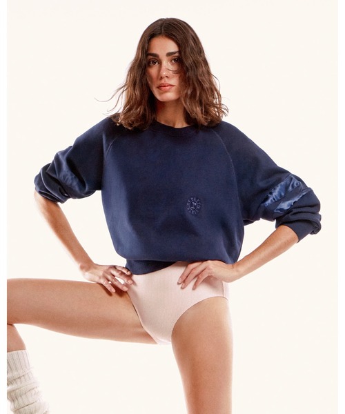 Repetto(レペット)の「サテン スウェットシャツ / S0573A(スウェット・レディース・ダークブルー・X-SMALL/MEDIUM/SMALL)」の1枚目の写真