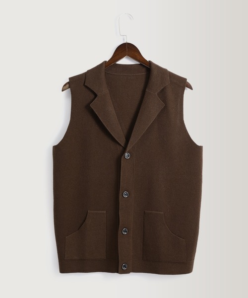 Cloudstyle(クラウドスタイル)の「【Cloudstyle】ニットベスト/襟付き(スーツベスト・メンズ・ブラック/ブラウン/グレー・XX-LARGE/MEDIUM/LARGE/X-LARGE)」の1枚目の写真