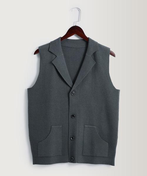 Cloudstyle(クラウドスタイル)の「【Cloudstyle】ニットベスト/襟付き(スーツベスト・メンズ・ブラック/ブラウン/グレー・XX-LARGE/MEDIUM/LARGE/X-LARGE)」の3枚目の写真