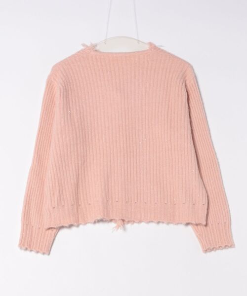 Lace Ladies(レースレディース)の「Vネック フリンジ リブ ニット カーディガン(カーディガン/ボレロ・レディース・ピンク/ベージュ/アイボリー/オリーブ・FREE)」の5枚目の写真