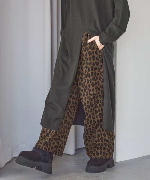 ニコアンド プリントコーデュロイパンツ cow柄 niko and - ニコアンド プリントコーデュロイパンツ Cow柄