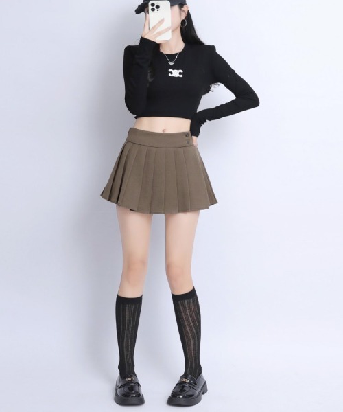 Riff(リフ)の「プリーツミニスカート(スカート・レディース・モカ/ブラック/グレー・S/M/L)」の17枚目の写真