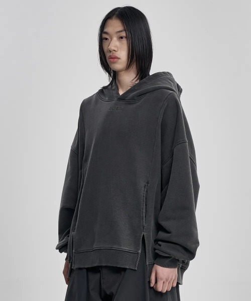 AJOBYAJO（アジョバイアジョ）の「AJOBYAJO/アジョバイアジョ/Twofold Washed Hoodie（パーカー・レディース・チャコールグレー・L/XL）」の2枚目の写真
