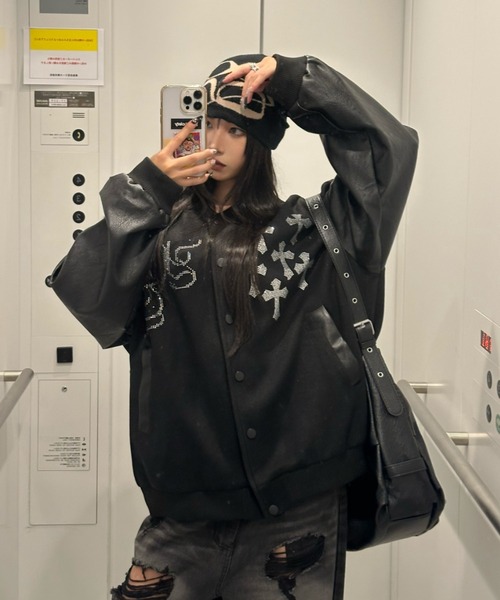 セール】Rhinestone Cross Studium Jacket（テーラードジャケット