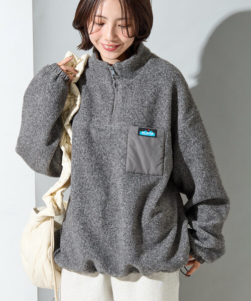 限定展開 KAVU × FREAK'S STORE/カブー 別注 ボア ハーフジップ プル