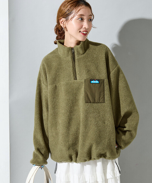 限定展開 KAVU × FREAK'S STORE/カブー 別注 ボア ハーフジップ プル