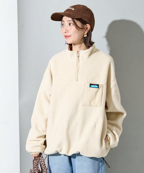 限定展開 KAVU × FREAK'S STORE/カブー 別注 ボア ハーフジップ プル