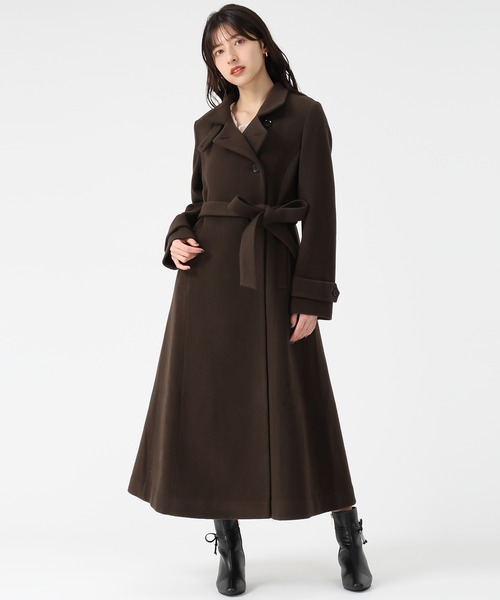 セール】2025秋冬新作 スタンドカラーロングコート（ステンカラー