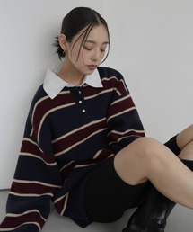 hellam（へラム）の「ボーダーラガーポロニット（ニット/セーター）」