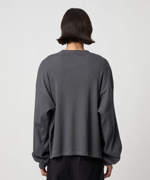 H BEAUTY&YOUTH UNITED ARROWS(エイチビューティーアンドユースユナイテッドアローズ)の「<H>SUVIN MIX テレコクルーネック ロングスリーブ(Tシャツ/カットソー・メンズ・グレー系/ブラック・S/M/L)」の9枚目の写真