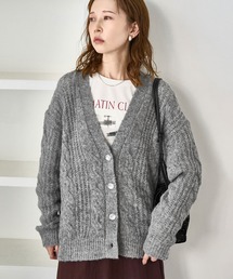 ケーブルニット」に該当するカーディガン/ボレロ（グレー/灰色系