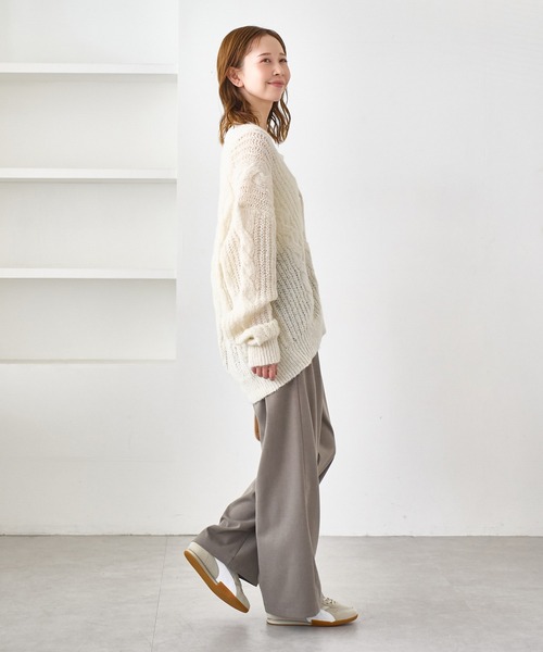 ROPE' PICNIC（ロペピクニック）の「ゆるケーブル編みVネックニットカーディガン（カーディガン/ボレロ・レディース・ブルー系その他4/ラベンダー/グレー/キナリ・FREE）」の10枚目の写真