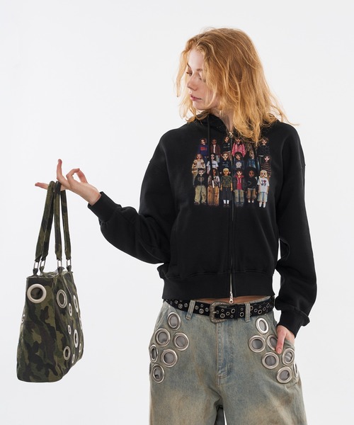 WISH FOR EVER（ウィッシュフォーエバー）の「PIXEL MODEL DESIGN ZIP HOODIE / ピクセルモデルデザインジップフーディ（パーカー・メンズ・レッド/グレー/ブラック・SMALL/MEDIUM/LARGE）」の16枚目の写真